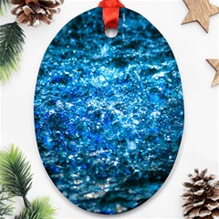 Water Color Blue Oval Ornament (two Sides) by FunnyCow