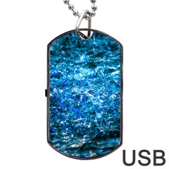 Water Color Blue Dog Tag Usb Flash (two Sides) by FunnyCow