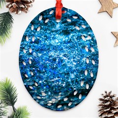 Water Color Blue Ornament (oval Filigree) by FunnyCow