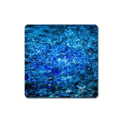 Water Color Navy Blue Square Magnet by FunnyCow