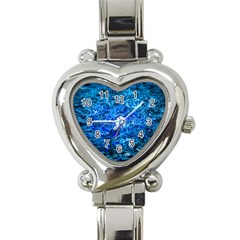 Water Color Navy Blue Heart Italian Charm Watch