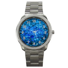 Water Color Navy Blue Sport Metal Watch