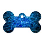 Water Color Navy Blue Dog Tag Bone (One Side) Front