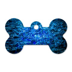 Water Color Navy Blue Dog Tag Bone (Two Sides)