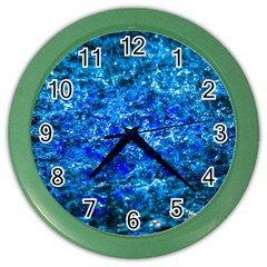 Water Color Navy Blue Color Wall Clocks by FunnyCow