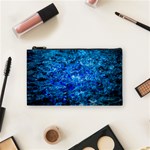 Water Color Navy Blue Cosmetic Bag (Small)  Front