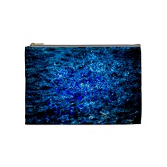 Water Color Navy Blue Cosmetic Bag (Medium) 