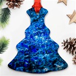 Water Color Navy Blue Ornament (Christmas Tree)  Front