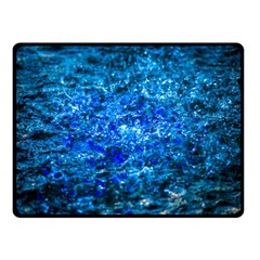 Water Color Navy Blue Double Sided Fleece Blanket (Small) 