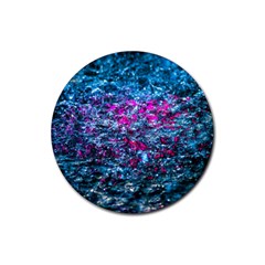 Water Color Violet Rubber Coaster (round)  by FunnyCow