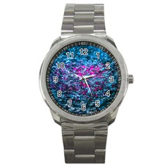 Water Color Violet Sport Metal Watch by FunnyCow