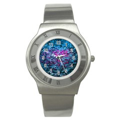 Water Color Violet Stainless Steel Watch by FunnyCow