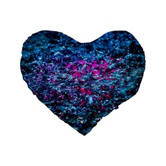 Water Color Violet Standard 16  Premium Heart Shape Cushions by FunnyCow