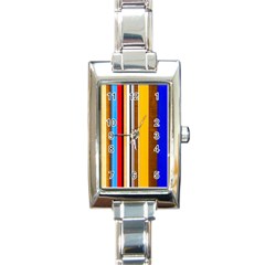 Colorful Stripes Rectangle Italian Charm Watch by FunnyCow