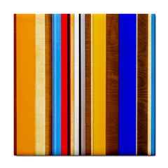 Colorful Stripes Tile Coasters by FunnyCow