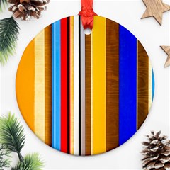 Colorful Stripes Ornament (round) by FunnyCow