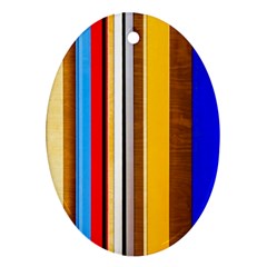 Colorful Stripes Ornament (oval) by FunnyCow