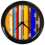 Colorful Stripes Wall Clocks (Black) Front