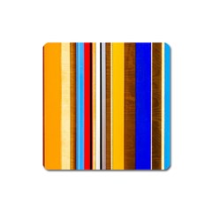 Colorful Stripes Square Magnet by FunnyCow