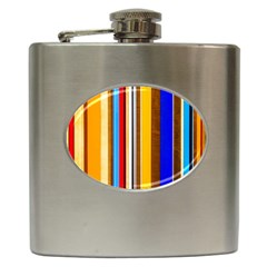 Colorful Stripes Hip Flask (6 Oz) by FunnyCow