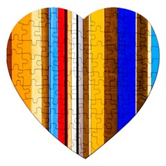 Colorful Stripes Jigsaw Puzzle (heart) by FunnyCow