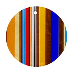 Colorful Stripes Round Ornament (two Sides) by FunnyCow