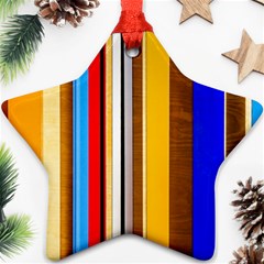 Colorful Stripes Star Ornament (two Sides) by FunnyCow