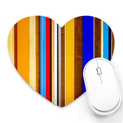 Colorful Stripes Heart Mousepads by FunnyCow