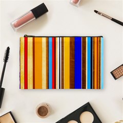 Colorful Stripes Cosmetic Bag (medium)  by FunnyCow