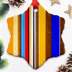 Colorful Stripes Ornament (snowflake) by FunnyCow