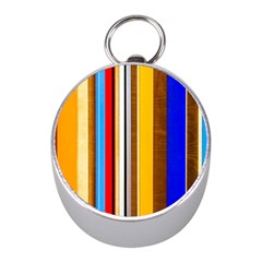 Colorful Stripes Mini Silver Compasses by FunnyCow