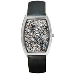 Granite Hard Rock Texture Barrel Style Metal Watch Front