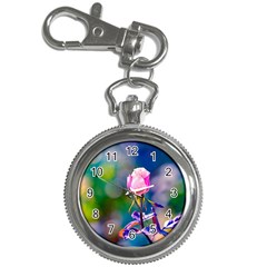 Pink Rose Flower Key Chain Watches by FunnyCow