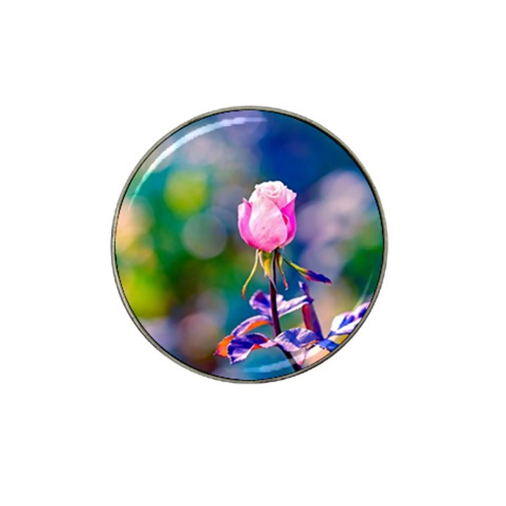 Pink Rose Flower Hat Clip Ball Marker