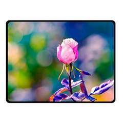 Pink Rose Flower Fleece Blanket (small) by FunnyCow