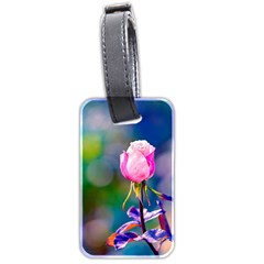 Pink Rose Flower Luggage Tags (two Sides) by FunnyCow