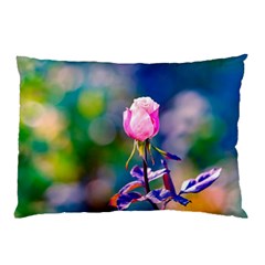 Pink Rose Flower Pillow Case (two Sides) by FunnyCow