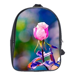 Pink Rose Flower School Bag (xl) by FunnyCow