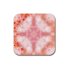 Heart Background Wallpaper Love Rubber Coaster (square)  by Nexatart