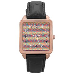 Background Abstract Colorful Rose Gold Leather Watch  by Nexatart