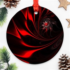 Abstract Curve Dark Flame Pattern Round Ornament (two Sides) by Nexatart