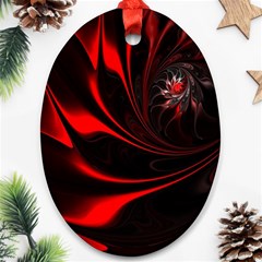 Abstract Curve Dark Flame Pattern Oval Ornament (two Sides) by Nexatart