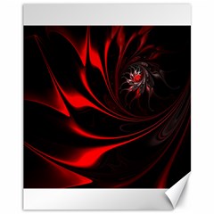 Abstract Curve Dark Flame Pattern Canvas 11  X 14   by Nexatart