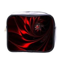 Abstract Curve Dark Flame Pattern Mini Toiletries Bags by Nexatart