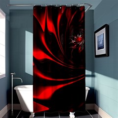 Abstract Curve Dark Flame Pattern Shower Curtain 36  X 72  (stall)  by Nexatart