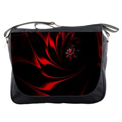 Abstract Curve Dark Flame Pattern Messenger Bags by Nexatart