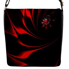 Abstract Curve Dark Flame Pattern Flap Messenger Bag (s) by Nexatart