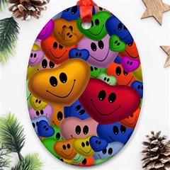 Heart Love Smile Smilie Ornament (oval) by Nexatart