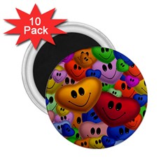 Heart Love Smile Smilie 2 25  Magnets (10 Pack)  by Nexatart