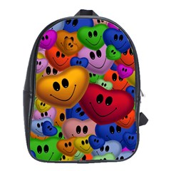 Heart Love Smile Smilie School Bag (large) by Nexatart